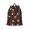 thumbnail image 3 of Balery Red Rose Skull Vintage Canvas Backpack for Men and Women - Large Capacity, Durable Travel Laptop Bag for School, Work, Hiking, and Outdoor Activities, 3 of 7