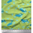 thumbnail image 1 of Soimoi Poly Georgette Fabric Fishing Hook,Fish & Whale Ocean Print Sewing Fabric Yard 52 Inch Wide, 1 of 1