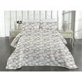 thumbnail image 2 of Ambesonne Abstract Quilted Coverlet 3 Pcs, Bold Dots with Scribbles, Queen Size, Pale Mauve Taupe White, 2 of 4