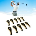 thumbnail image 1 of 10Pcs  Club Headcovers, Neoprene Washable Wide Opening  Iron Head Cover Protective Cover With Zipper, 1 of 8