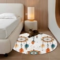 thumbnail image 3 of Boho Geometric Round Rug 3ft Washable Circle Entryway Rugs Non Slip Ethnic Feathers Patterns Retro Farmhouse Area Rug Indoor Floor Carpet for Bedroom Kitchen Living Room Office Dining Room Nursery, 3 of 8