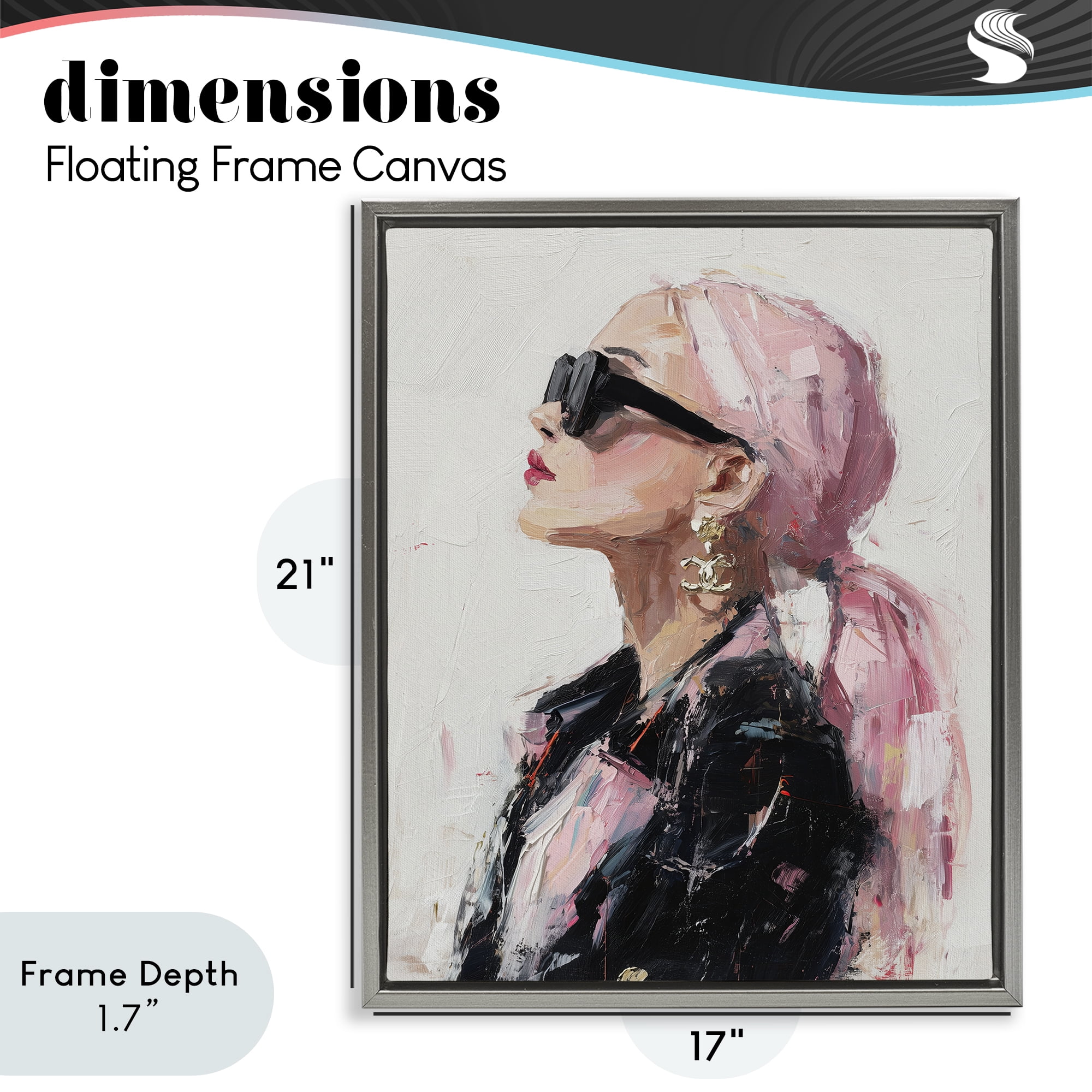 Stupell Industries Pink Daydream Impression Gray Framed Floater Canvas Wall Art, design by Svetlana Aleynikova