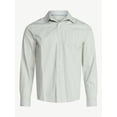 thumbnail image 5 of Free Assembly Men's Cotton Poplin Button Front Shirt with Long Sleeves, Sizes S-3XL, 5 of 5