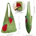 thumbnail image 5 of Cute Strawberry Pattern Tote Bag Crochet Tote Bag Shoulder Bag Handbags Knitting Bag Aesthetic Handmade Weaving, 5 of 6
