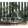 thumbnail image 2 of Muravie Green Stripe Tropical Pattern 3D Wall Poster, Natural Wall Art, Garden On Wall, 2 of 4