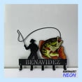 thumbnail image 2 of Handmadetneonsign Bass Fishing Coat Rack Wall Hanger, Fisherman Metal Wall Hooks, Fishing Keys Holder Home Decor 78548, 2 of 5