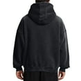 thumbnail image 3 of Fabrcox Long Sleeve Zip Up Men's Fashion Hoodies & Sweatshirts Fleece Lined Thermal Hooded Jacket Casual Comfortable Athletic Workout Hoodie Black 2XL, 3 of 4