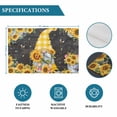 thumbnail image 6 of Gnomes Black Placemats Set of 6, Yellow Sunflower Floral Bee Summer Spring Placemats for Dining Table, Place Mats for Kitchen Tabletop, Waterproof Wipeable Dining Table Mats Set, 6 of 9