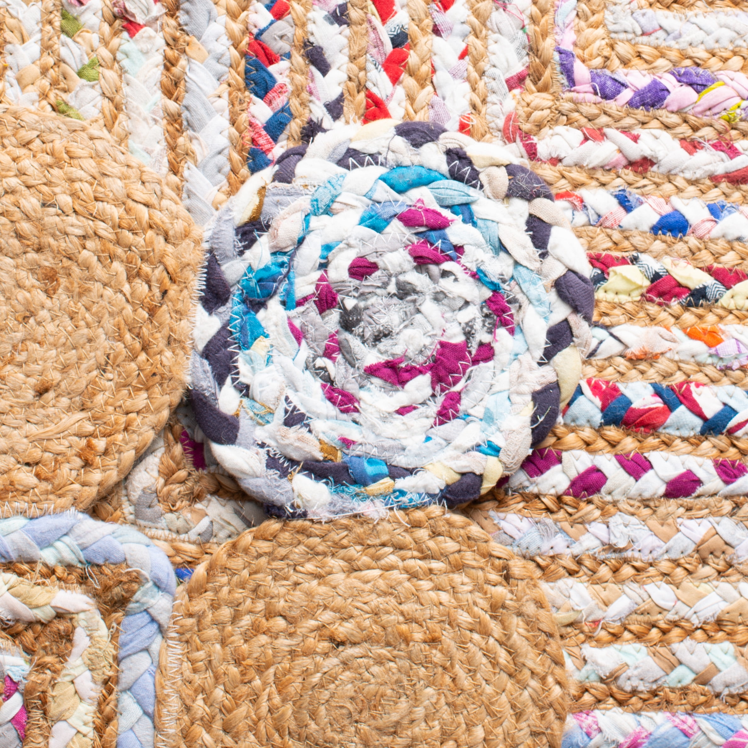 SAFAVIEH Cape Cod Kyle Geometric Area Rug, Beige/Multi, 8' x 8' Round