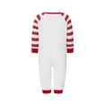 thumbnail image 5 of Elippeo Family Matching Christmas Pajamas, Letter Print Long-Sleeved Round Neck Tops + Stripe Pattern Trousers Sleepwear Outfits, 5 of 10