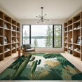 thumbnail image 2 of ODIKA 9'x12' Washable Area Rug Low Pile, Flatwoven, Botanical Monstera Abstract Contemporary Round Forest Sunset for Great Room, Indoor Concept, Large Living, 2 of 7