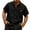 Black, variant on Men's Waffle Knit Button Down Shirt Short Sleeve Collared Pocket Casual Regular Fit Summer Beach Vacation Top, Lightweight Breathable Old Money Style Textured Loungewear