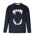 thumbnail image 5 of Zylanna Men's Long Sleeve T-Shirts, Activewear Crew Neck Loose Halloween Print Casual Tops for Men Navy, 5 of 5