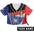 thumbnail image 2 of Lotusprinthandmade Personalized Name Puerto Rico Crop Top Baseball Jersey for Women XS-XL Multicolor, 2 of 5