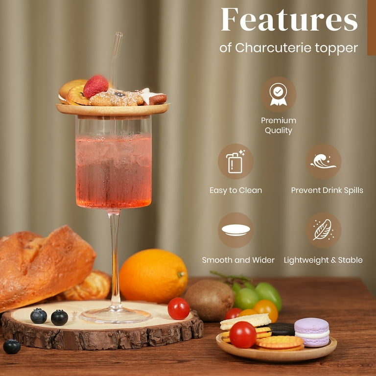 Oniissy Wijnglas Charcuterie Topper, duurzame houten