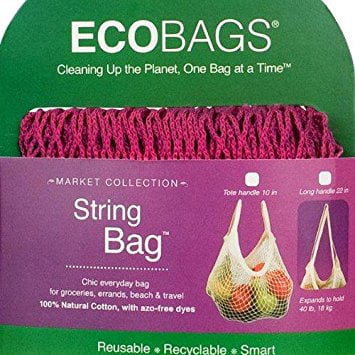 ECO-BAGS PRODUCTS - String Bag Tote Handle Natural Cotton Cranberry 1 BAG