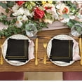 thumbnail image 5 of Gift Boutique Cocktail Napkins, Black with Gold Foil Trim, 3-Ply Disposable Beverage & Dessert Napkins, 100 Count, 10 x 10 Inch Unfolded, 5 of 6