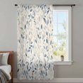 thumbnail image 4 of Blue Botanical Sheer Curtains 96 Inches Long, Farmhouse Spring Summer Plant Light Filering Curtains, Privacy Drapes Simi Floor to Veiling Curtain for Living Room Bedroom Large Window Treatment, 4 of 9