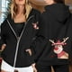 thumbnail image 2 of WILLBEST Sudadera Deportiva para Mujer Ladies' Christmas Printed Zipper Long Sleeved Pocket Adjuststring Casual Hooded Sweatshirt 2238 XXX-Grande, 2 of 8