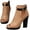 Khaki, variant on Fashion Open Peep Toe Booties for Women Cutout Side Strap Buckle Chunky Block Heel Sandal Short Ankle Boots Dressy Sandals