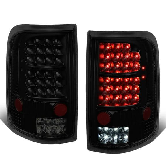DNA Motoring For 2004-2008 Ford F150/LOBO Black Smoked LED Tail Light Lamps Pair Replacement