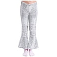 thumbnail image 1 of Alvivi Pantalons Évasés à Paillettes pour Filles Enfants Leggings Rétro Brillants Hip Hop Jazz Danse Argent 12, 1 of 5