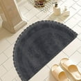 thumbnail image 5 of Half Circle Handcrafted 100% Cotton Bathroom Rug- 22x42 inch, Grey, 5 of 6