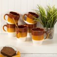 thumbnail image 5 of Gibson Home Yellowstone 6 Piece 12 Ounce Stoneware Mug Set in Brown and White, 5 of 5