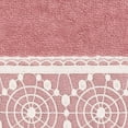 thumbnail image 3 of Linum Home Textiles Traditional/Contemporary 3 Piece Turkish Cotton Arian Cream Lace Embellished Bath Towel Set, Rose Pink, 3 of 3
