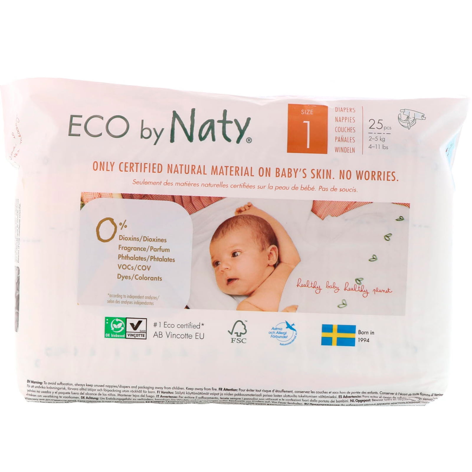 Eco 4pk Premium Disposable Diapers for Sensitive Skin - Size 1 (100ct) - Walmart.com