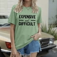 thumbnail image 2 of Women's Casual Letter Print Crew Neck Short Sleeve T-Shirt Comfortable Fashion Top For Daily Wear Stylish Basic Tee, 2 of 2