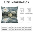 thumbnail image 5 of JEUXUS Zen Wall Art Lotus Flowers Stones on Water Water Lily Zipper Closure Plush Pillowcase White, 5 of 5