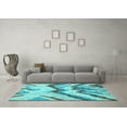thumbnail image 3 of Ahgly Company Indoor Round Abstract Light Blue Modern Area Rugs, 4' Round, 3 of 4