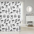 thumbnail image 2 of Erosebridal Girly Bow-Tie Shower Curtain 72x78, Sea Starfish Conch Seashell Seahorse Bath Curtain, 2 of 5