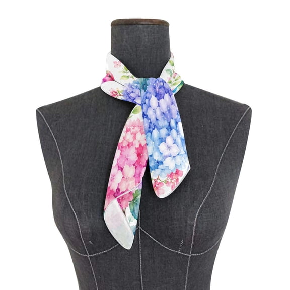 Square Scarf 24x24 Inch Soft Watercolor Bird Flower Garden Silky Satin Sun Protection Neck Scarf for Women Multi-Purpose Head Wrap Bandana for Hair Bag Decoration