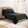 thumbnail image 3 of Clara Clark 5 Piece 1800 Microfiber Collection Bed Sheet Set, Deep Pockets Fitted Sheet, Twin, Black, 3 of 4