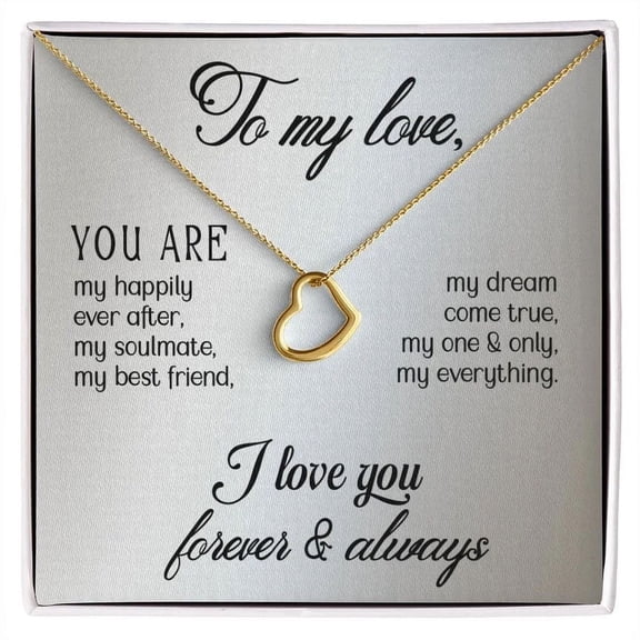 Delicate Heart Necklace, Forever Love Necklace, Inspirational Love Necklace, Gestures of Love Necklace, Faith In Love Necklace,