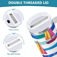 thumbnail image 3 of Yayeee 40oz Stainless Steel Tumbler with Straw and Handle Double-Wall Insulated Travel Water Bottle, Blue Hand Drawn Sailboats, 3 of 8