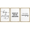 thumbnail image 3 of PixonSign Framed Wall Art Print Set Stay True Word Art Inspirational Motivation Typography Modern Art Chic Expressive Cool Black and White for Living Room, Bedroom, Office - 16"x24"x3 Natural, 3 of 5