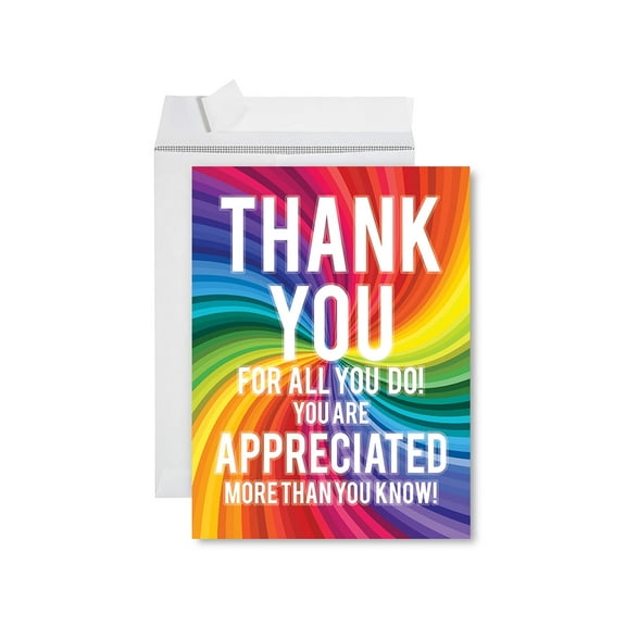 Koyal Wholesale Jumbo Teacher Appreciation Cards - Best Staff Thank You Card with Envelope, You Are Appreciated