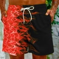 thumbnail image 2 of Summer Savings! Stamzod Clearance Men Beach Shorts Plus Size Quick Dry Hawaii Shorts Flame Digital Print Lightweight Sports Casual Shorts With Drawstring, 2 of 7