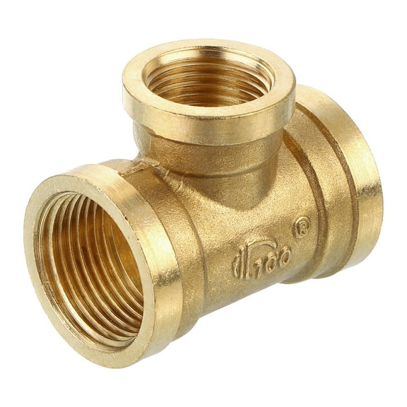 Brass Tee Pipe Fitting, G3/4" x G1/2" x G3/4" 3 Way T-Connector, 1pack