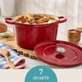 thumbnail image 2 of The Pioneer Woman 7-Quart Enameled Cast Iron Dutch Oven with Lid, Red, 2 of 12