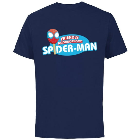 Marvel Eat the Universe Spider-Man Popsicle - Short Sleeve Cotton T-Shirt for Adults - Customized-Navy