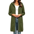 thumbnail image 6 of YFNNUP Women's Button Hoodies Long Tunic Sweatshirts Oversized Fleece Casual Long Sleeve Hoodie Jacket Coat with Pockets Army Green,M, 6 of 7