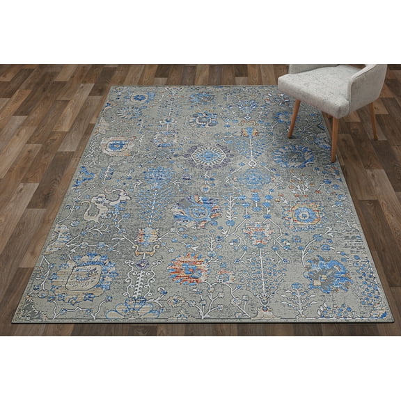 Couristan Vibrata Mandala Multi-Pewter Area Rug
