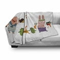 thumbnail image 3 of Fitness Soft Flannel Fleece Throw Blanket, Pig Rabbit and Giraffe Exercise Summer is Coming Fitness Motivation Yes I Can, Cozy Plush for Indoor and Outdoor Use, 50" x 60", Multicolor, by Ambesonne, 3 of 6