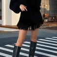 thumbnail image 4 of Women Y2k Lace Mini Skirts Summer Skirt Pleated Ruffle Floral Lace Tiered Short Skirts Underskirt, 4 of 7