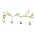 thumbnail image 2 of Iron Key Storage Hooks Leaf Design | Wall Mounted Coat Rack | Black Gold | Heavy Duty Entryway Organization | No Hole Installation 12.2 x 5.31 in | Vintage Decorative Iron Hanger, 2 of 6