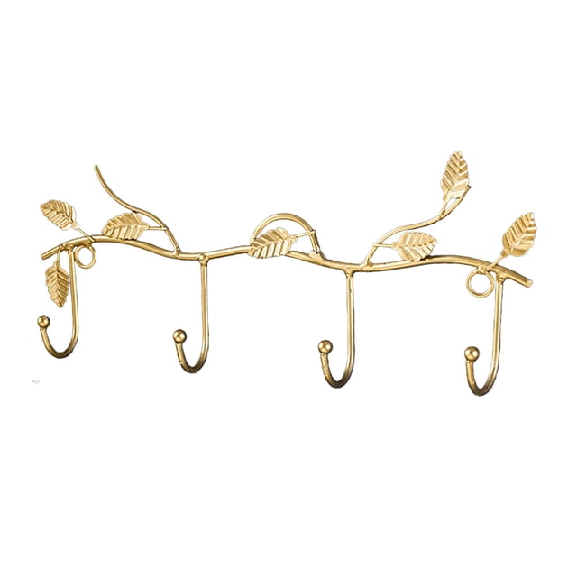 Ganchos de hierro para guardar llaves sin agujeros, ganchos de hojas para sala de estar, detrás de la puerta, para paraguas, abrigos, decoración para colgar en la pared de la entrada.